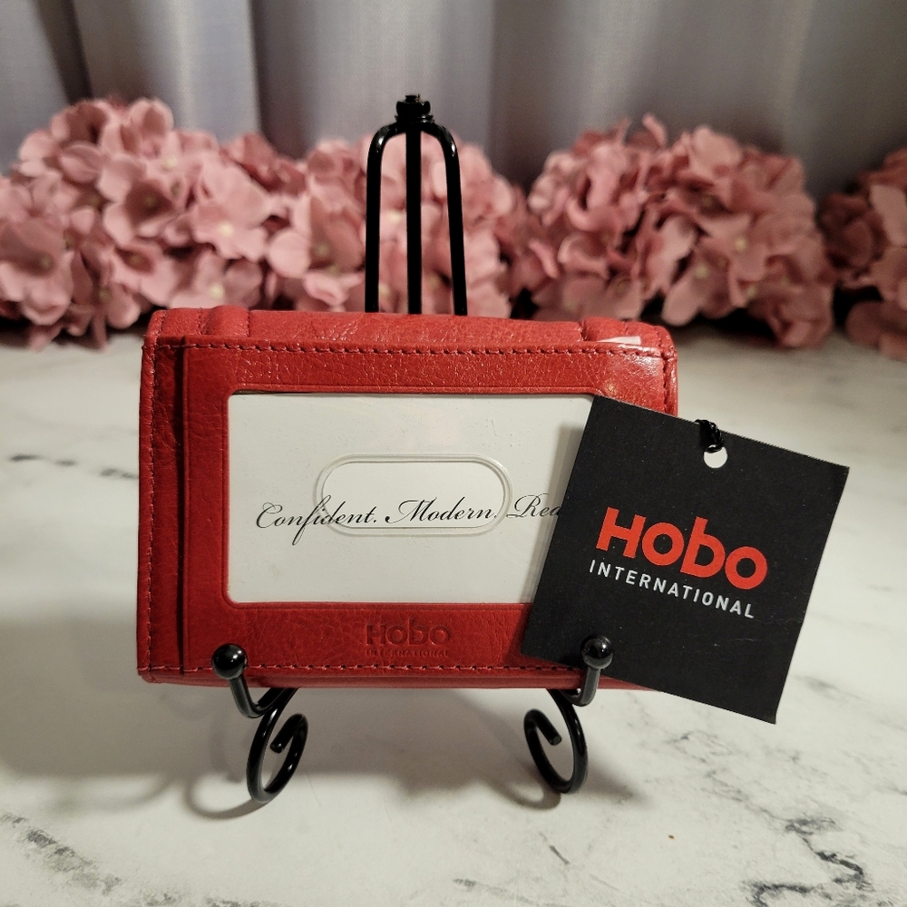 NIB RARE HOBO Int'l 'Fifi' Rouge Leather Mini Wallet - Picture 5 of 7